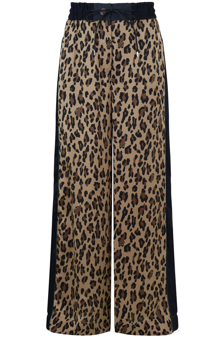 SACAI RTW WIDE LEG PANTS LEOPARD PRINT BEIGE