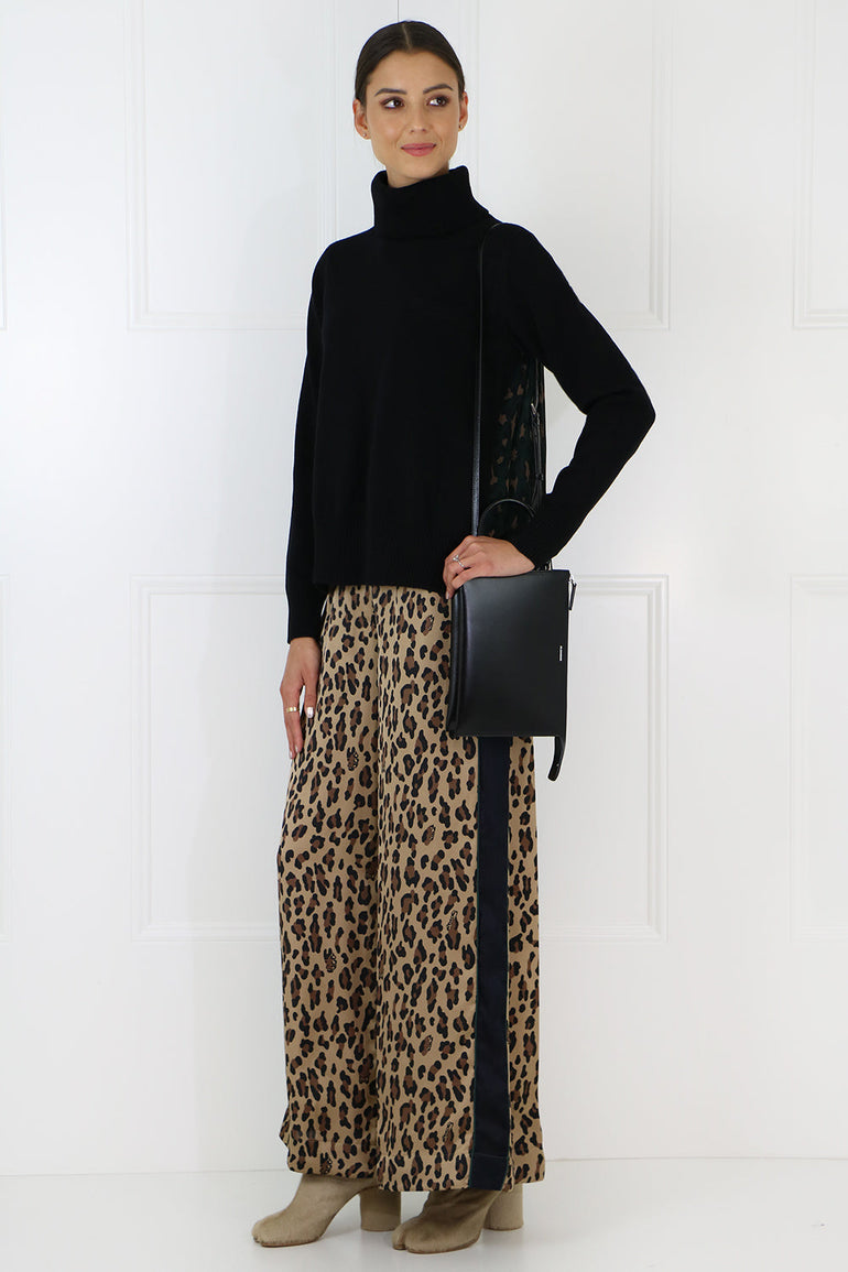 SACAI RTW WIDE LEG PANTS LEOPARD PRINT BEIGE