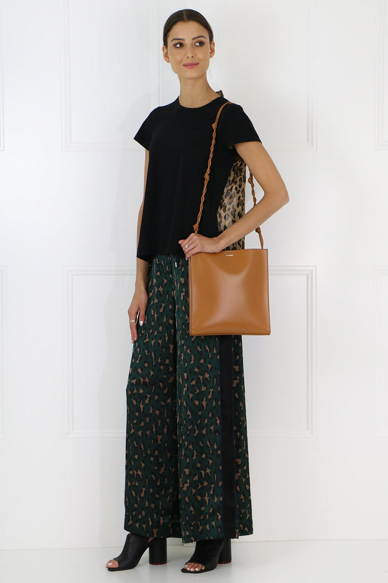 SACAI RTW WIDE LEG PANTS LEOPARD PRINT GREEN