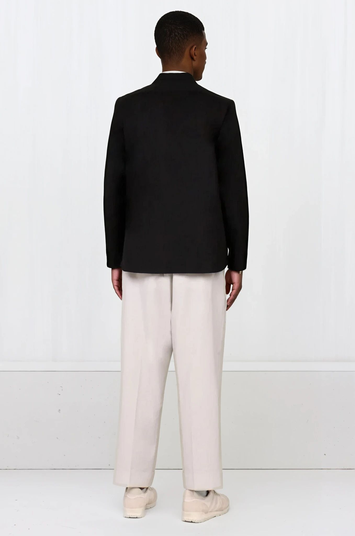 SACAI RTW ZIP SHIRT L/SL | BLACK