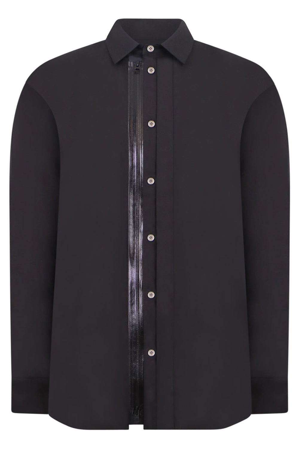 SACAI RTW ZIP SHIRT L/SL | BLACK