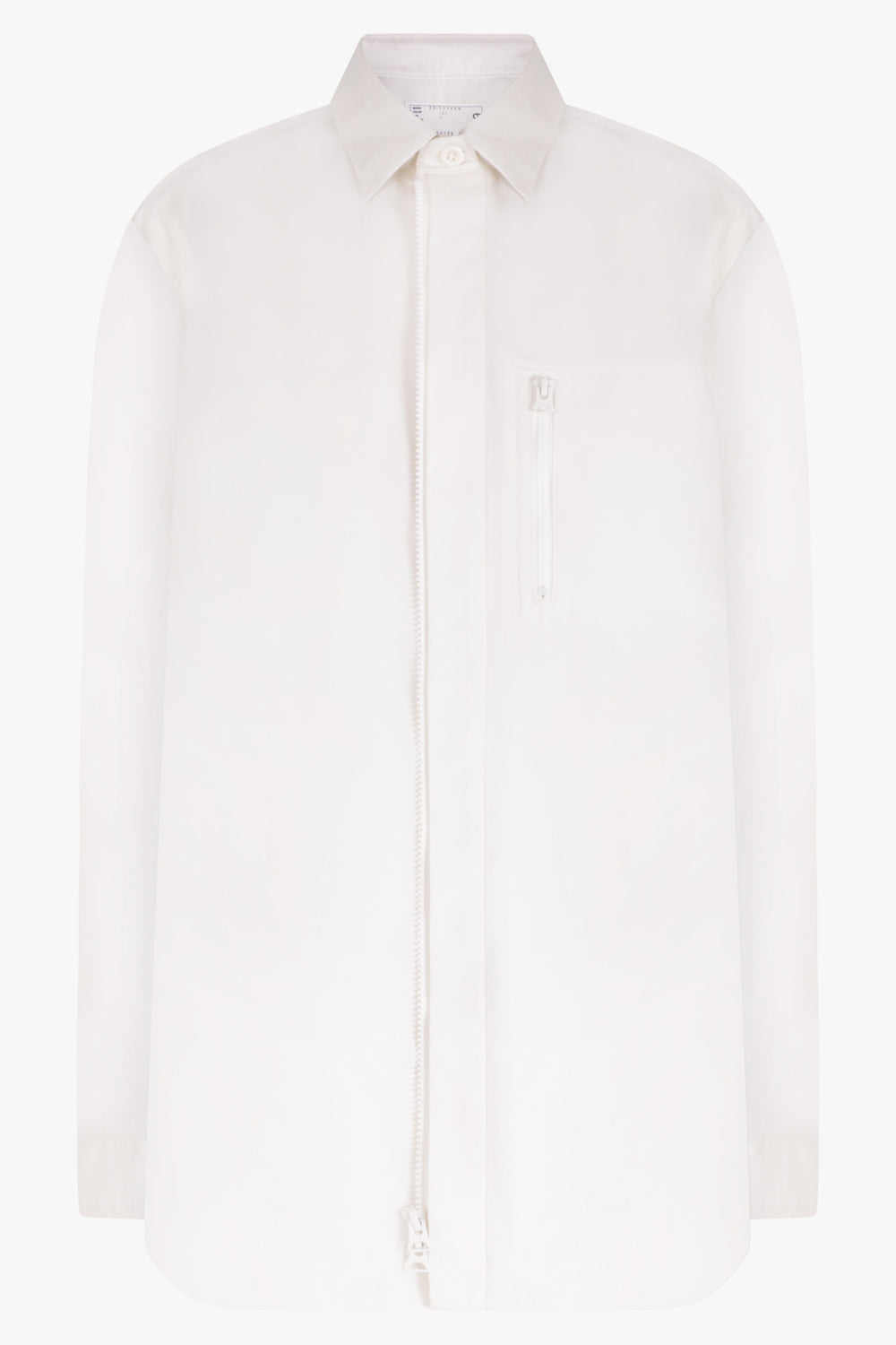 SACAI SHIRTS Matte Taffeta Long Sleeve Shirt | Off White