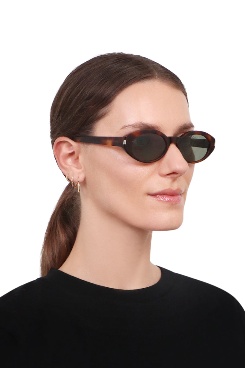 SAINT LAURENT ACCESSORIES MULTI ACETATE NYLON 567 SUNGLASSES | HAVANA