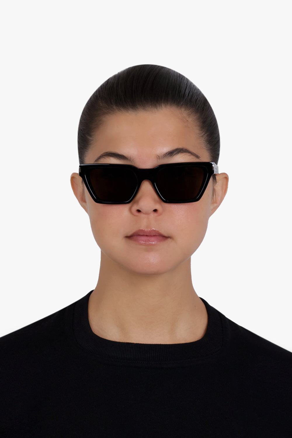 Saint Laurent Betty SL316 001 Sunglasses Women's Black/Black Lenses Oval  53mm | JoyLot.com