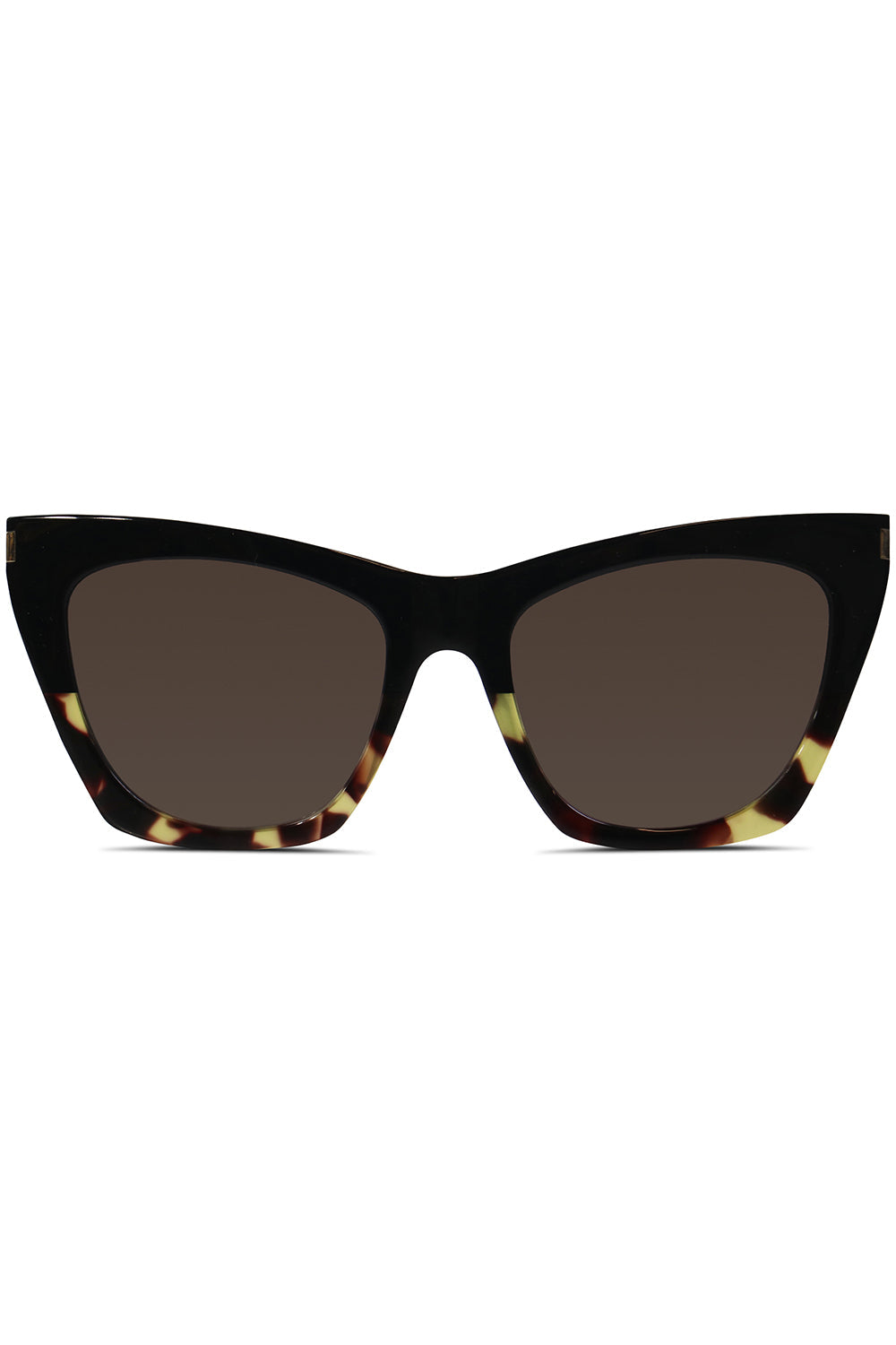 SAINT LAURENT ACCESSORIES BLACK KATE 214 CAT EYE SUNGLASSES BLACK AND YELLOW