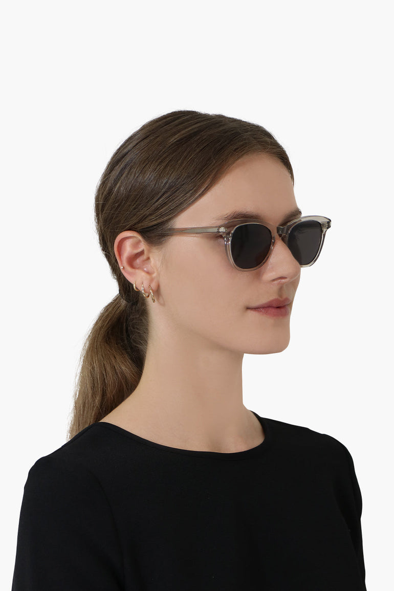 SAINT LAURENT ACCESSORIES KATE CAT EYE SUNGLASSES ECRU