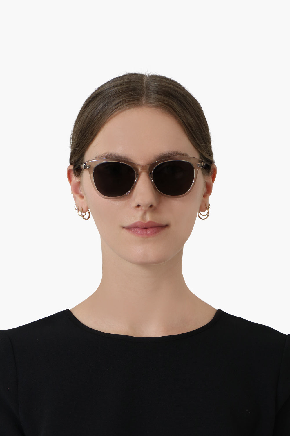 SAINT LAURENT ACCESSORIES KATE CAT EYE SUNGLASSES ECRU