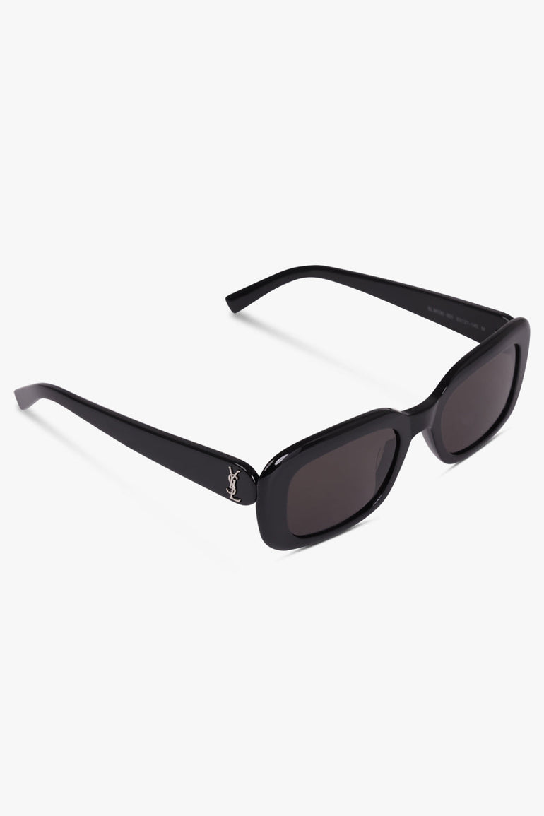 SAINT LAURENT ACCESSORIES Black M130 Sunglasses | Black + Silver/Black
