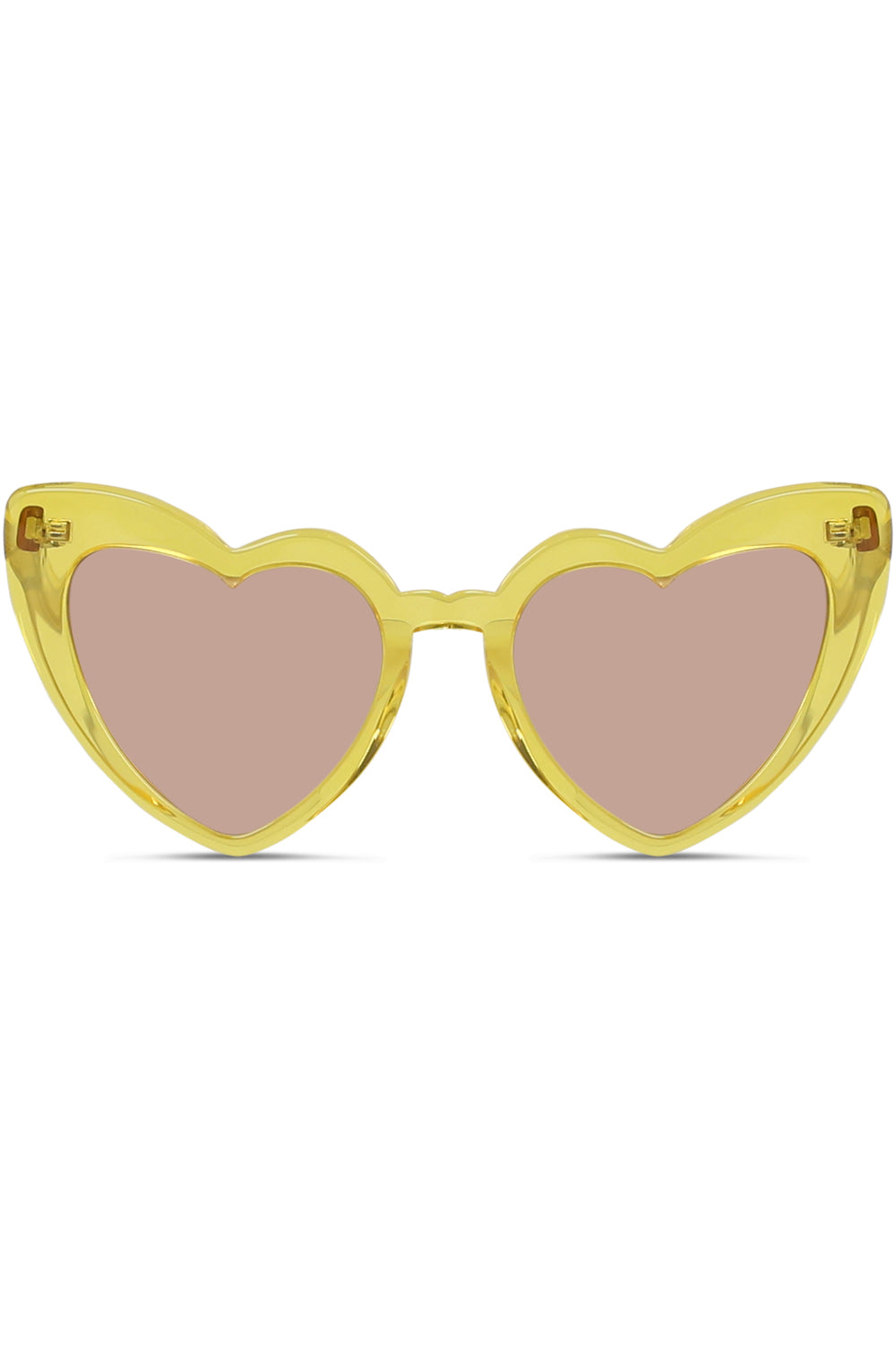 SAINT LAURENT ACCESSORIES MULTI SL 181 LOULOU HEART SUNGLASSES | PASTEL YELLOW LIGHT BROWN