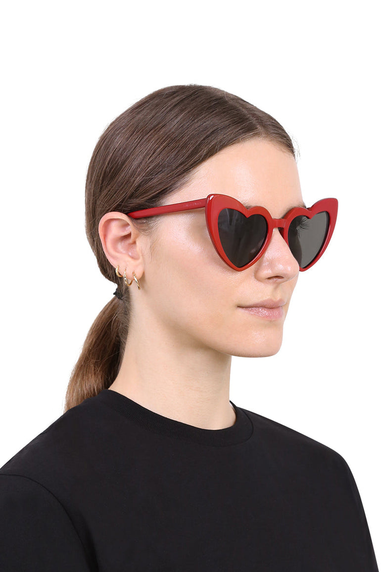 SAINT LAURENT ACCESSORIES RED SL 181 LOULOU HEART SUNGLASSES | RED