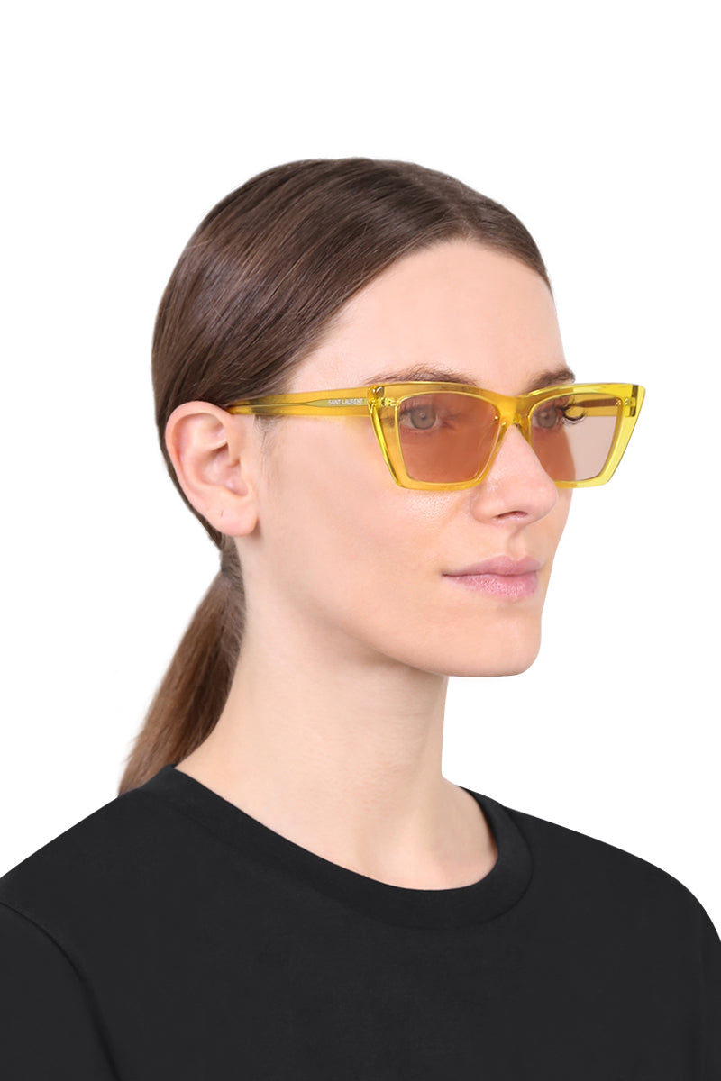 SAINT LAURENT ACCESSORIES YELLOW SL 276 MICA PASTEL SUNGLASSES | YELLOW BROWN