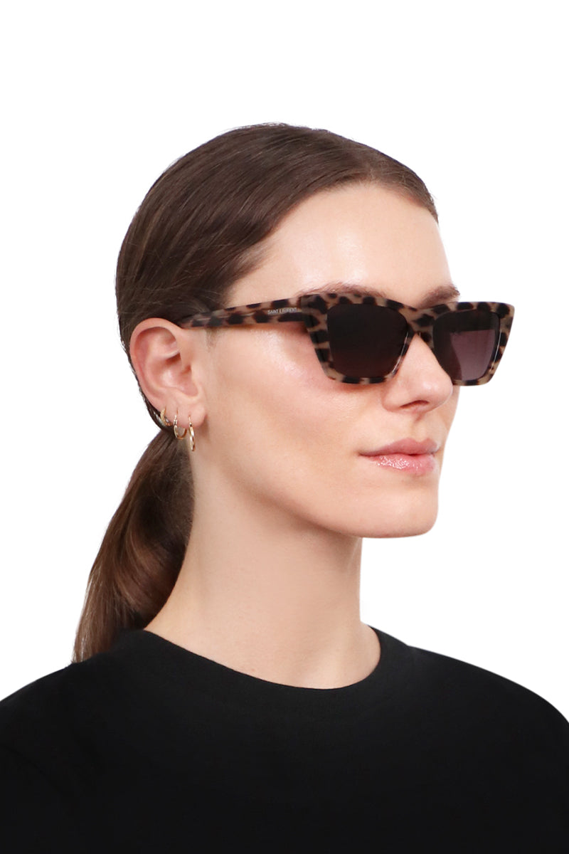 SAINT LAURENT ACCESSORIES MULTI SL 276 MICA SUNGLASSES | MILKY LEOPARD