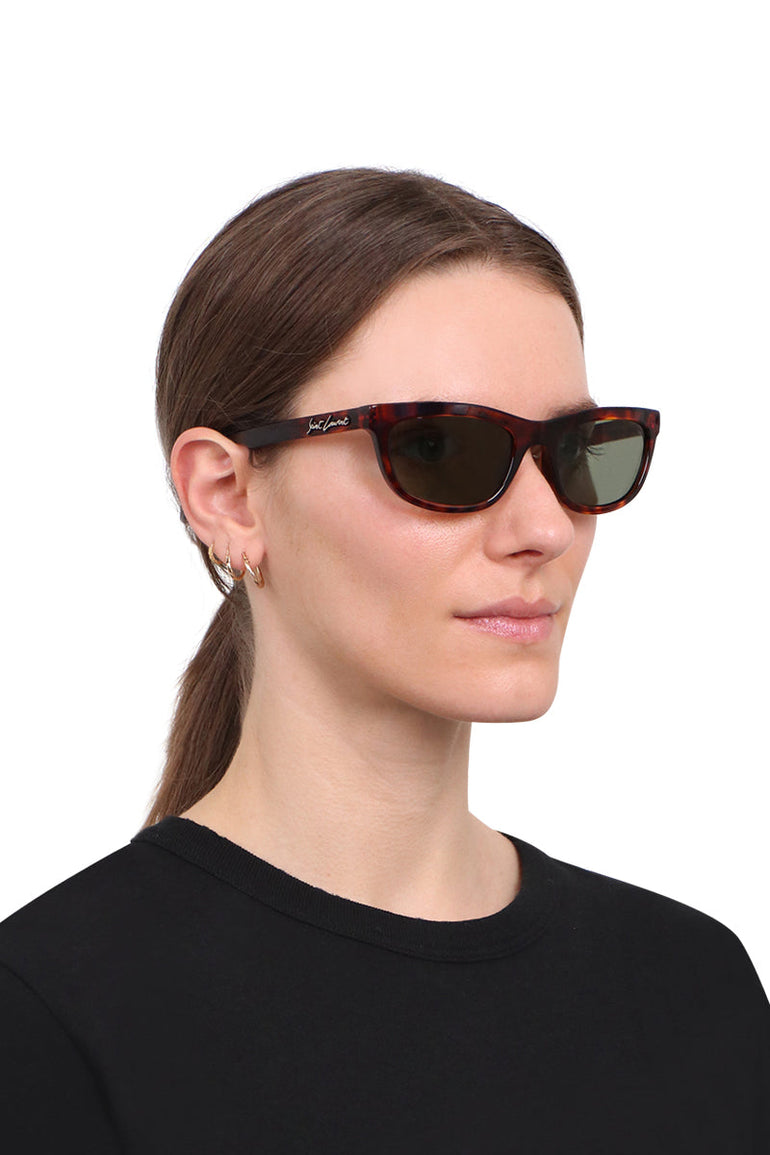 SAINT LAURENT ACCESSORIES GREEN SL 493 SUNGLASSES | HAVANA