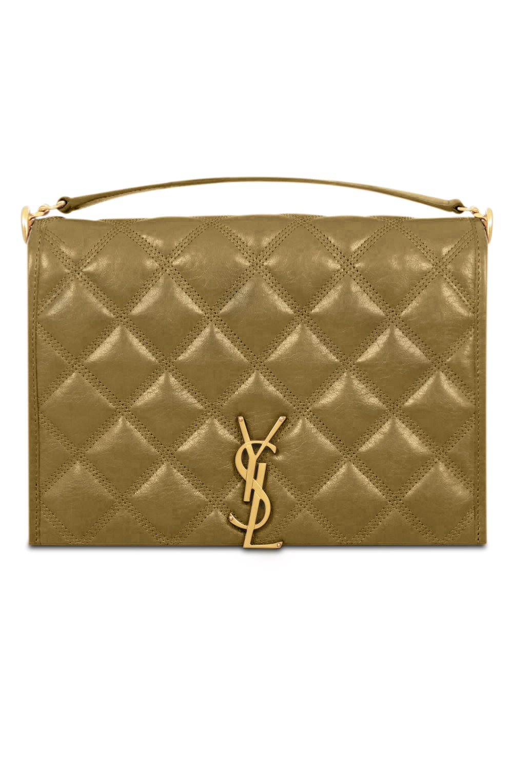 SAINT LAURENT BAGS GREEN BECKY CHAIN BAG OLIVE/GOLD