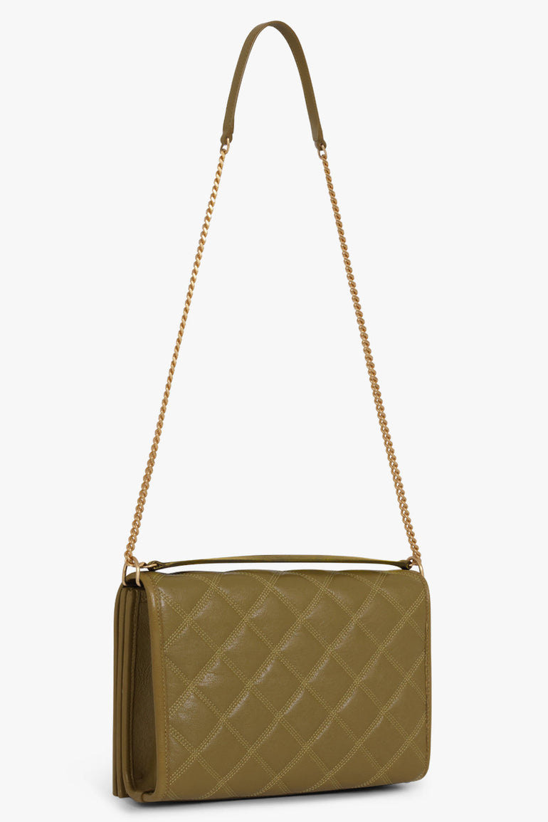 SAINT LAURENT BAGS GREEN BECKY CHAIN BAG OLIVE/GOLD