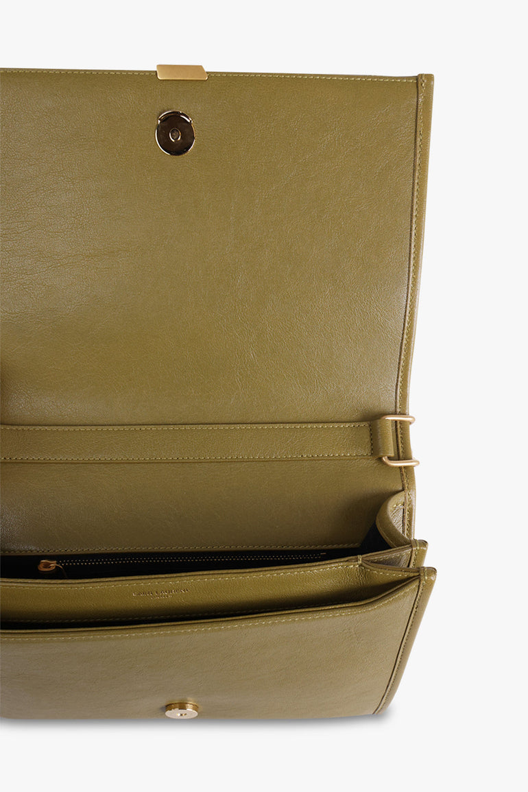 SAINT LAURENT BAGS GREEN BECKY CHAIN BAG OLIVE/GOLD