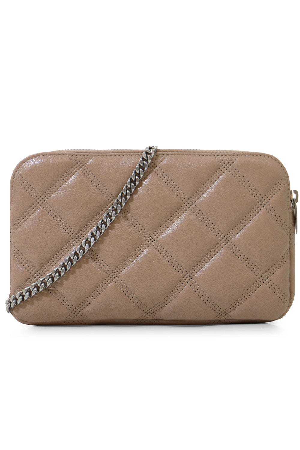 SAINT LAURENT BAGS GOLD BECKY DOUBLE ZIP CROSSBODY BAG GOLD SAND