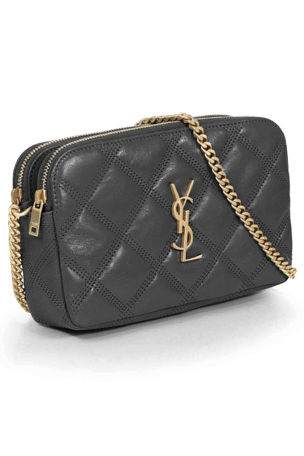 65 images of Purse Valley Saint Laurent Quilted Leather Becky Double
