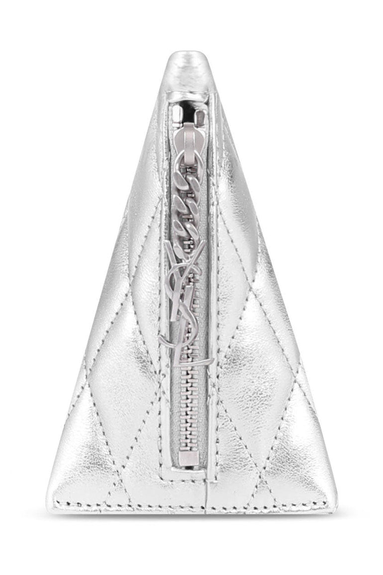 SAINT LAURENT BAGS SILVER BERLINGO CHARM POUCH ARGENTO