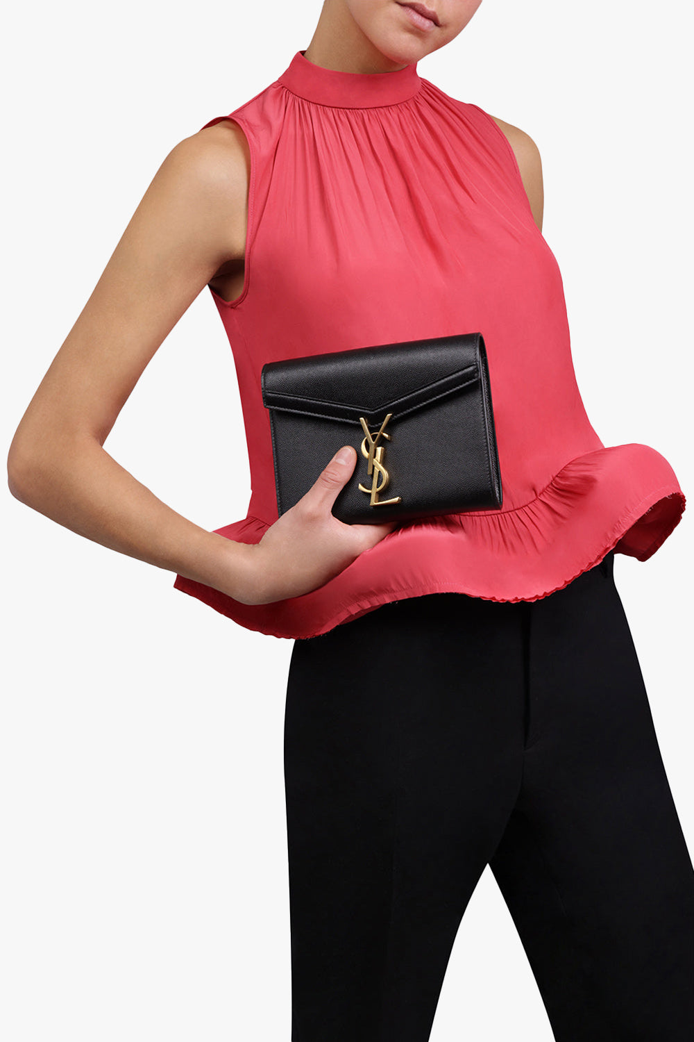 SAINT LAURENT CASSANDRA WALLET ON CHAIN BLACK/GOLD NEW SEASON