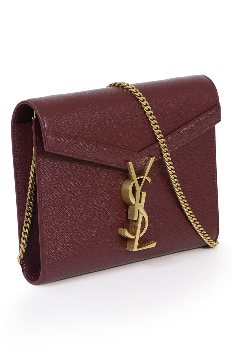 SAINT LAURENT BAGS GOLD CASSANDRA WALLET ON CHAIN ROUGE LEGION/GOLD