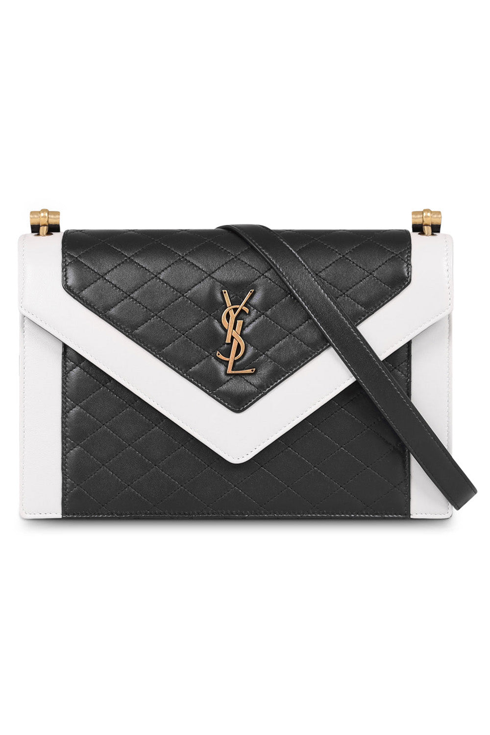 SAINT LAURENT BAGS BLACK GABY SATCHEL BLACK/CREMA SOFT