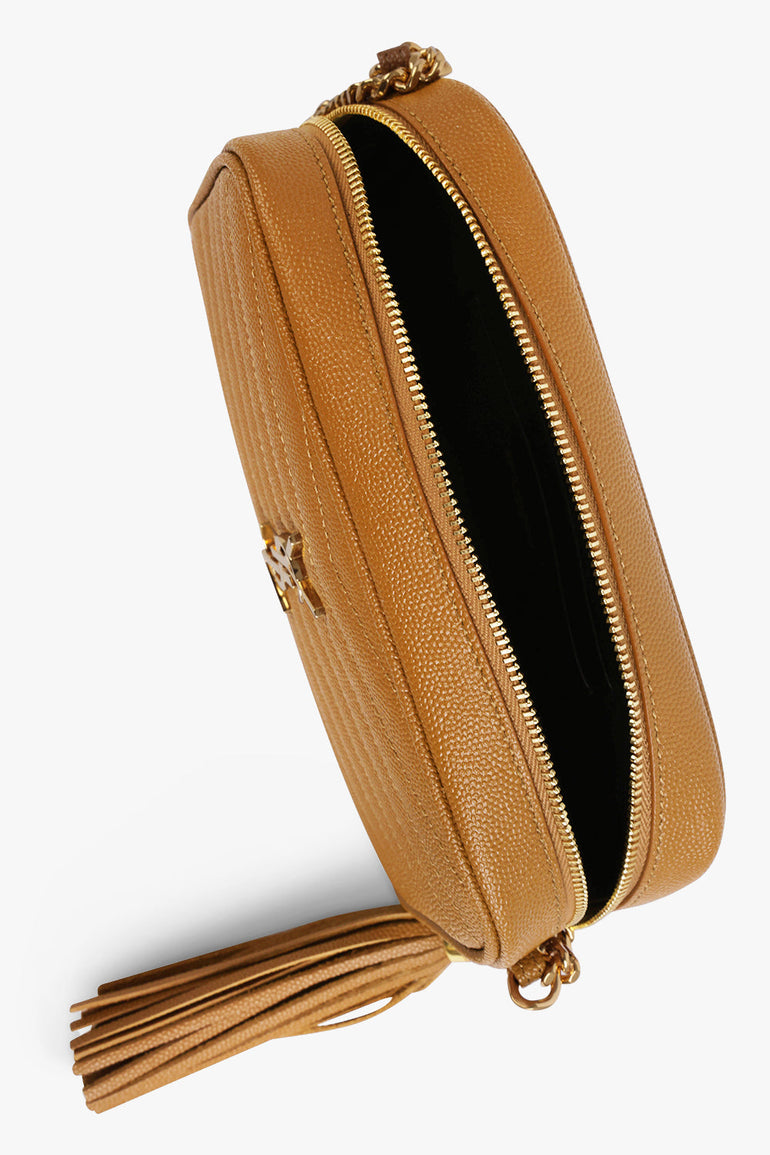 SAINT LAURENT LOU MINI QUILTED BAG NATURAL DARK/GOLD PARLOUR X