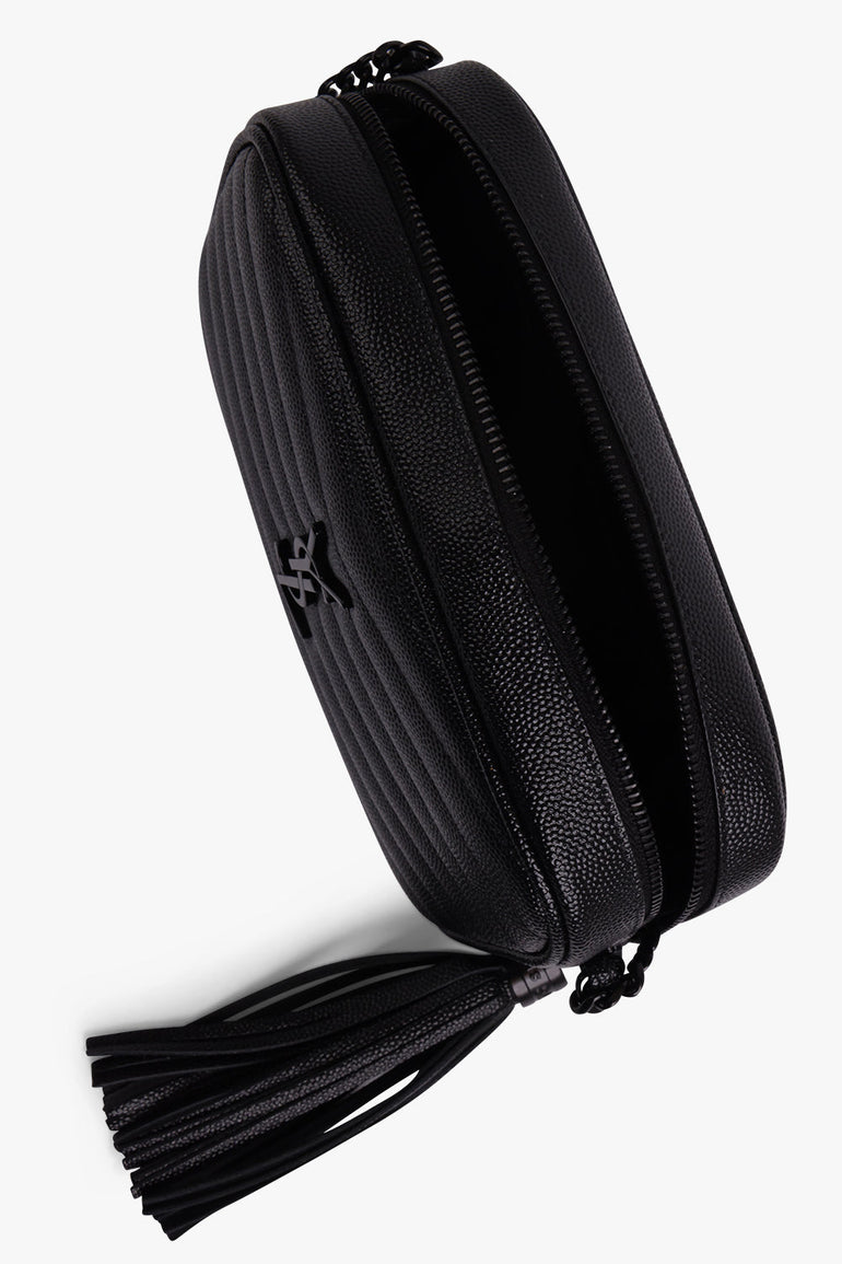 Saint Laurent Lou Mini Quilted Leather Camera Bag - Black/Silver