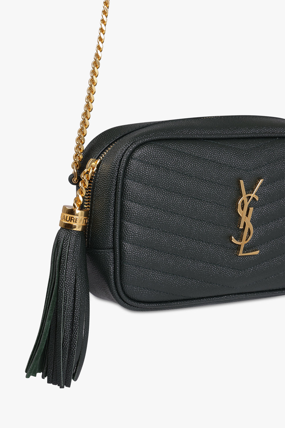 SAINT LAURENT LOU MINI QUILTED CAMERA BAG BLACK GOLD PARLOUR X