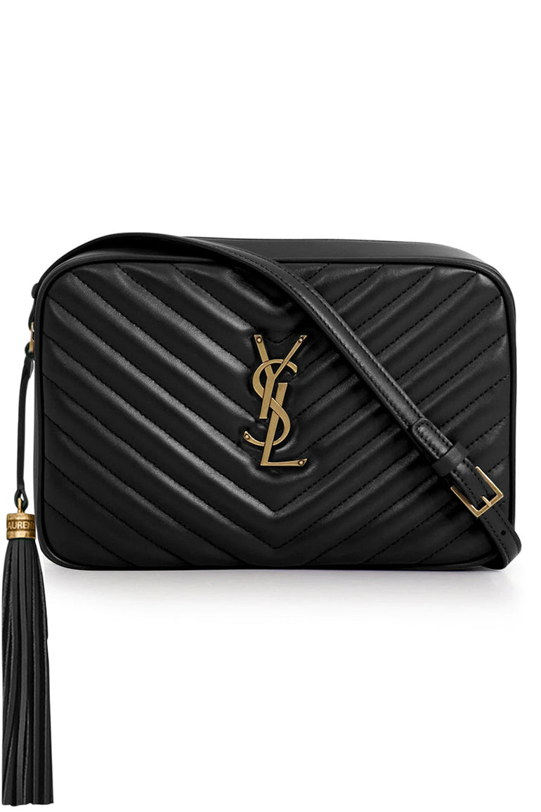 SAINT LAURENT BAGS BLACK LOU QUILTED CAMERA BAG | BLACK/GOLD