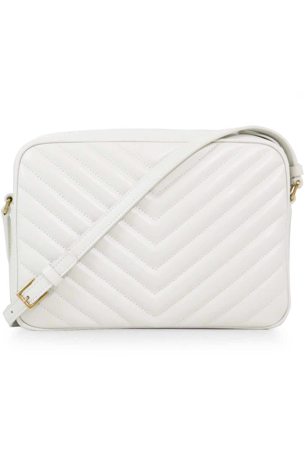 SAINT LAURENT BAGS WHITE LOU QUILTED CAMERA BAG | CREMA SOFT/GOLD