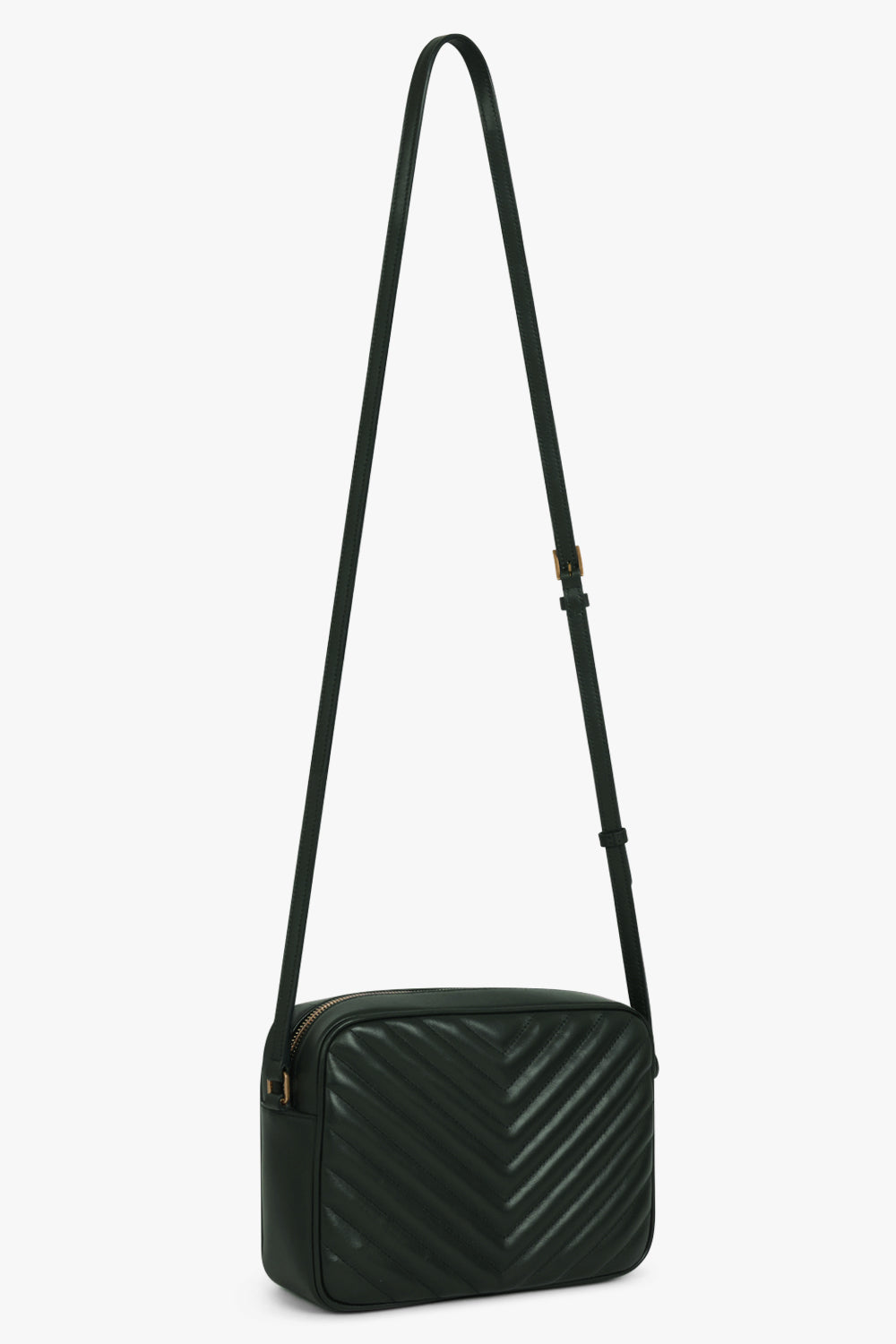 SAINT LAURENT BAGS GREEN LOU QUILTED CAMERA BAG | NEW VERT FONCE/GOLD