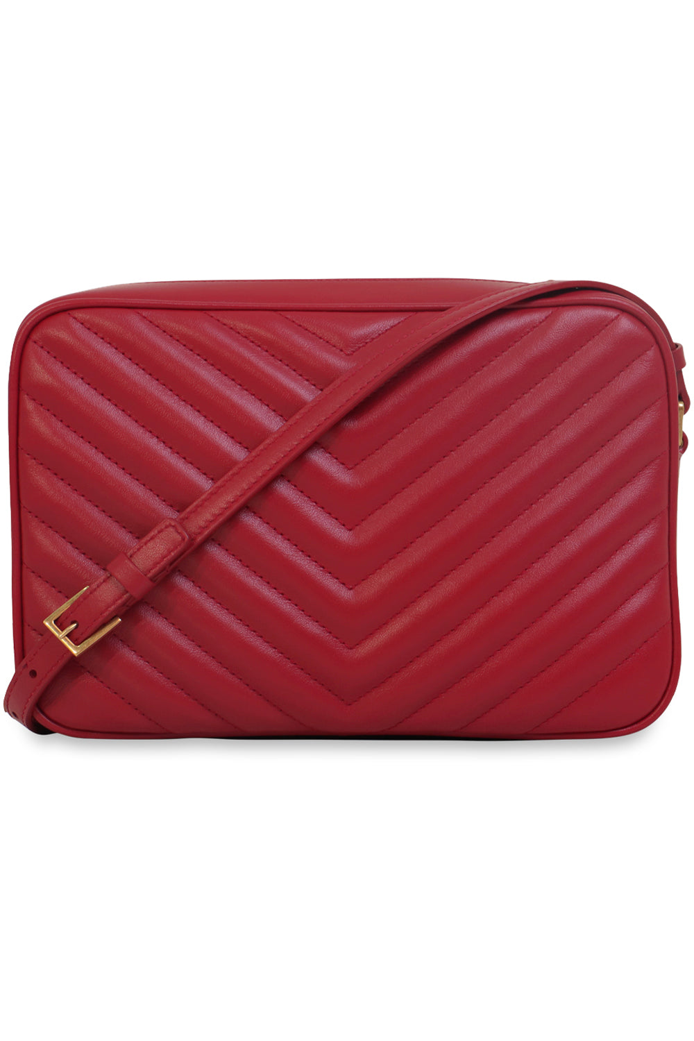 SAINT LAURENT BAGS MULTI LOU QUILTED CAMERA BAG | ROUGE EROS/GOLD