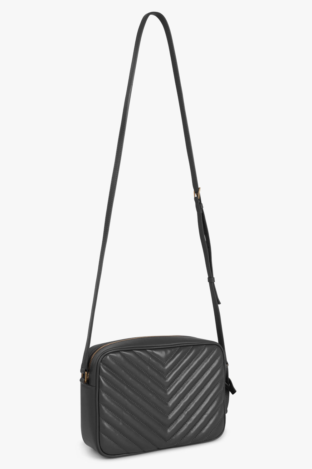 SAINT LAURENT BAGS GREY LOU QUILTED CAMERA BAG | STORM/GOLD