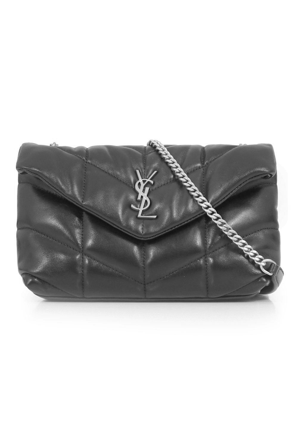 Saint Laurent Small Loulou Leather Puffer Bag - Black