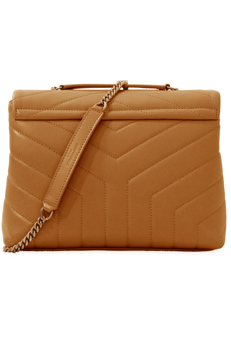 SAINT LAURENT BAGS MULTI LOULOU SMALL FLAP BAG NATURAL DARK/GOLD