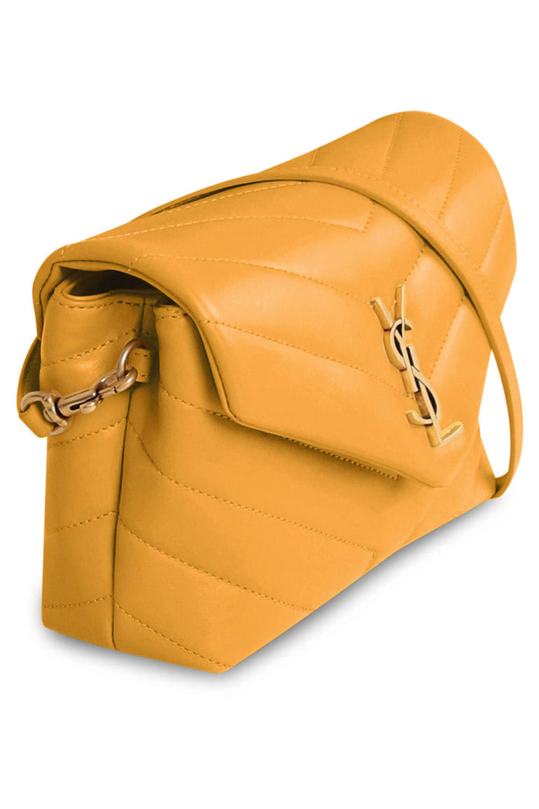 SAINT LAURENT BAGS MULTI LOULOU TOY FLAP BAG ADJUSTABLE STRAP | CHEDDAR/GOLD