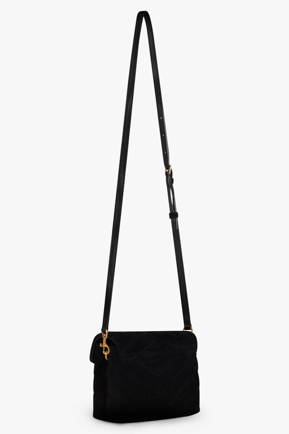 Saint Laurent Loulou Toy Matelasse Calfskin Flap-top Shoulder Bag, Black  Hardware In Noir