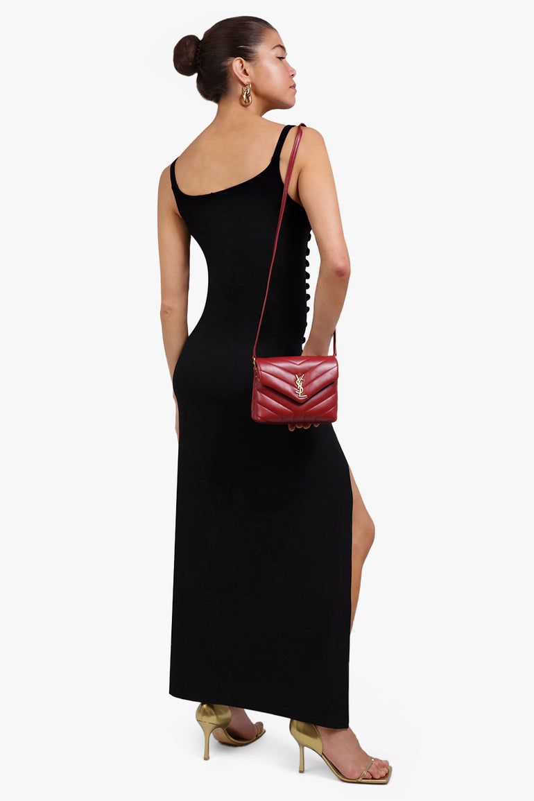 SAINT LAURENT BAGS RED LOULOU TOY STRAP BAG | OPYUM RED/GOLD