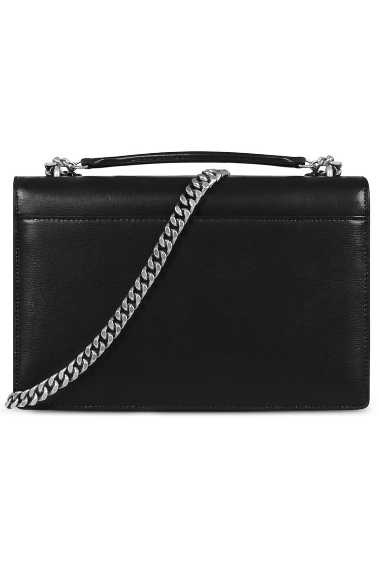 SAINT LAURENT BAGS BLACK MEDIUM SUNSET BAG BLACK/SILVER