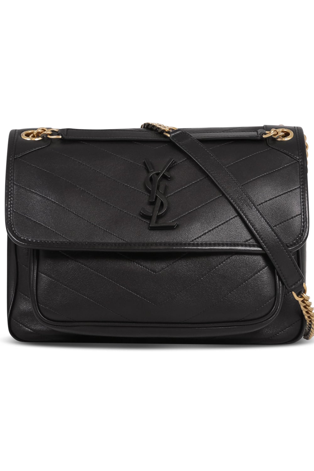 SAINT LAURENT BAGS Black NIKI MEDIUM BAG | BLACK/GOLD