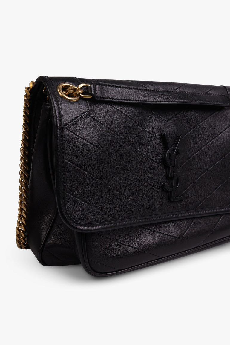 SAINT LAURENT BAGS Black NIKI MEDIUM BAG | BLACK/GOLD