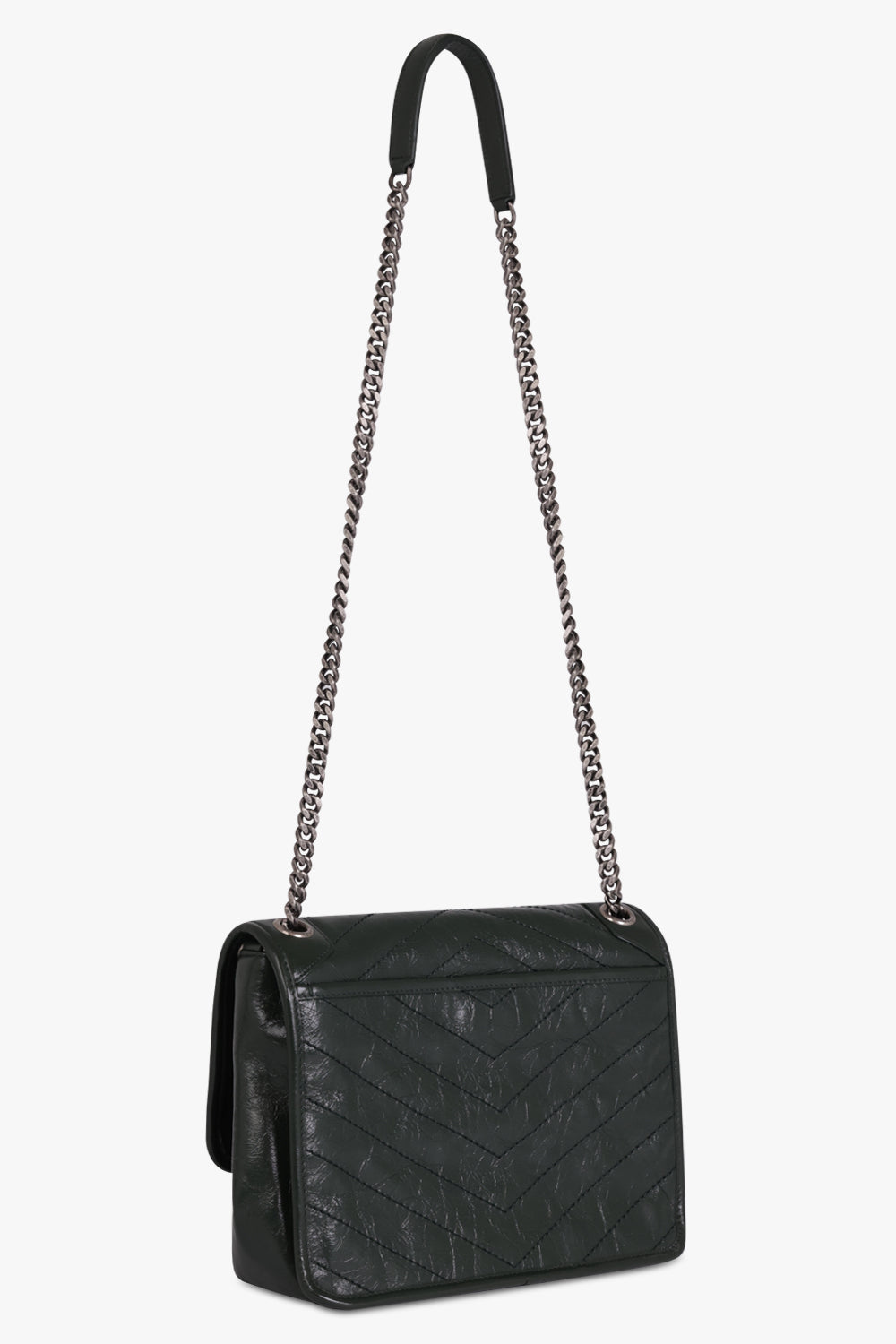 SAINT LAURENT BAGS GREEN NIKI MEDIUM CRINKLED BAG | NEW VERT FONCE