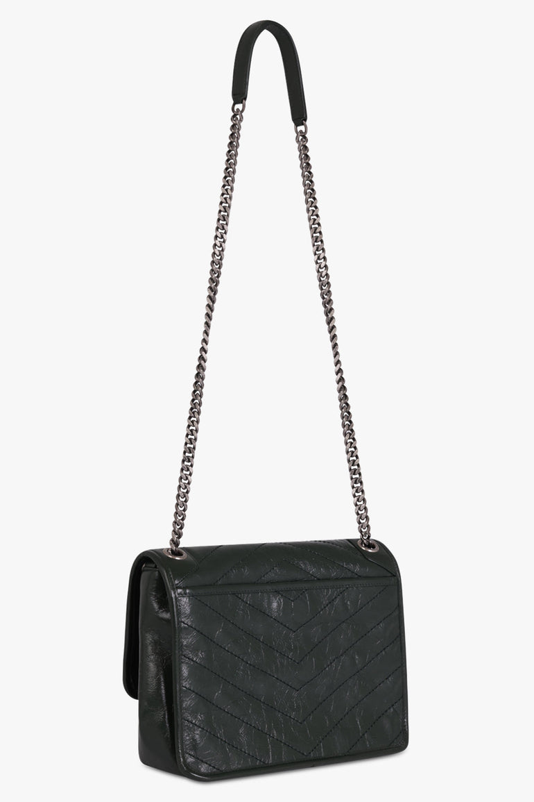 SAINT LAURENT BAGS GREEN NIKI MEDIUM CRINKLED BAG | NEW VERT FONCE