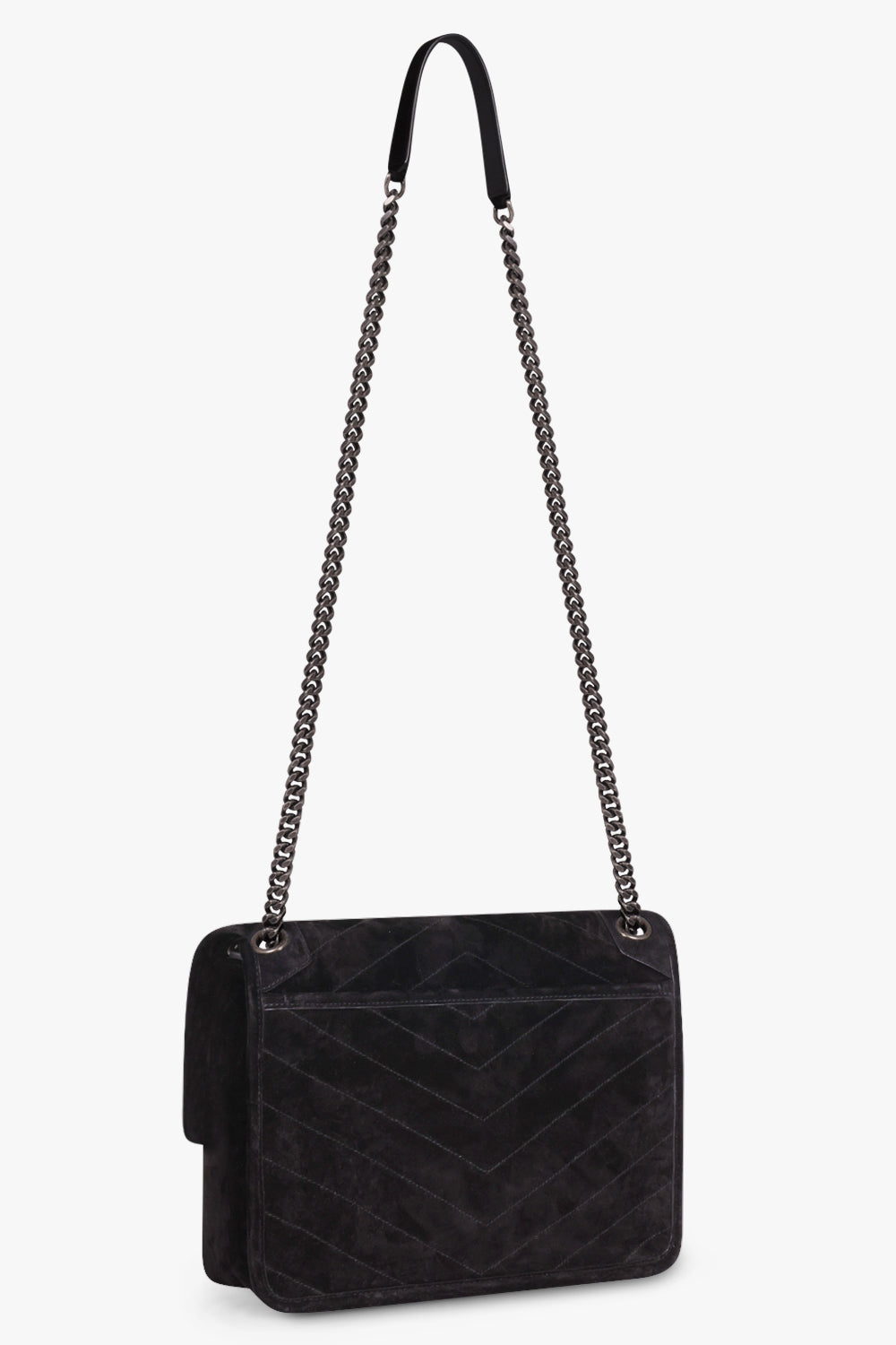 SAINT LAURENT BAGS BLACK NIKI MEDIUM SUEDE BAG | BLACK