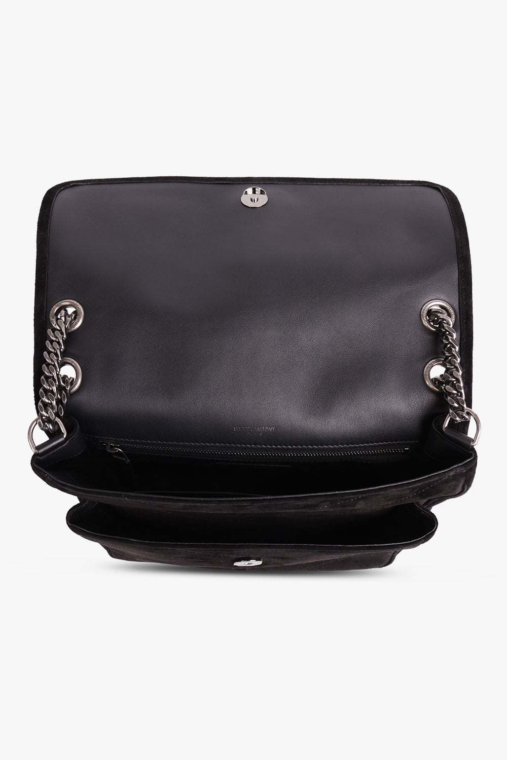 SAINT LAURENT BAGS BLACK NIKI MEDIUM SUEDE BAG | BLACK