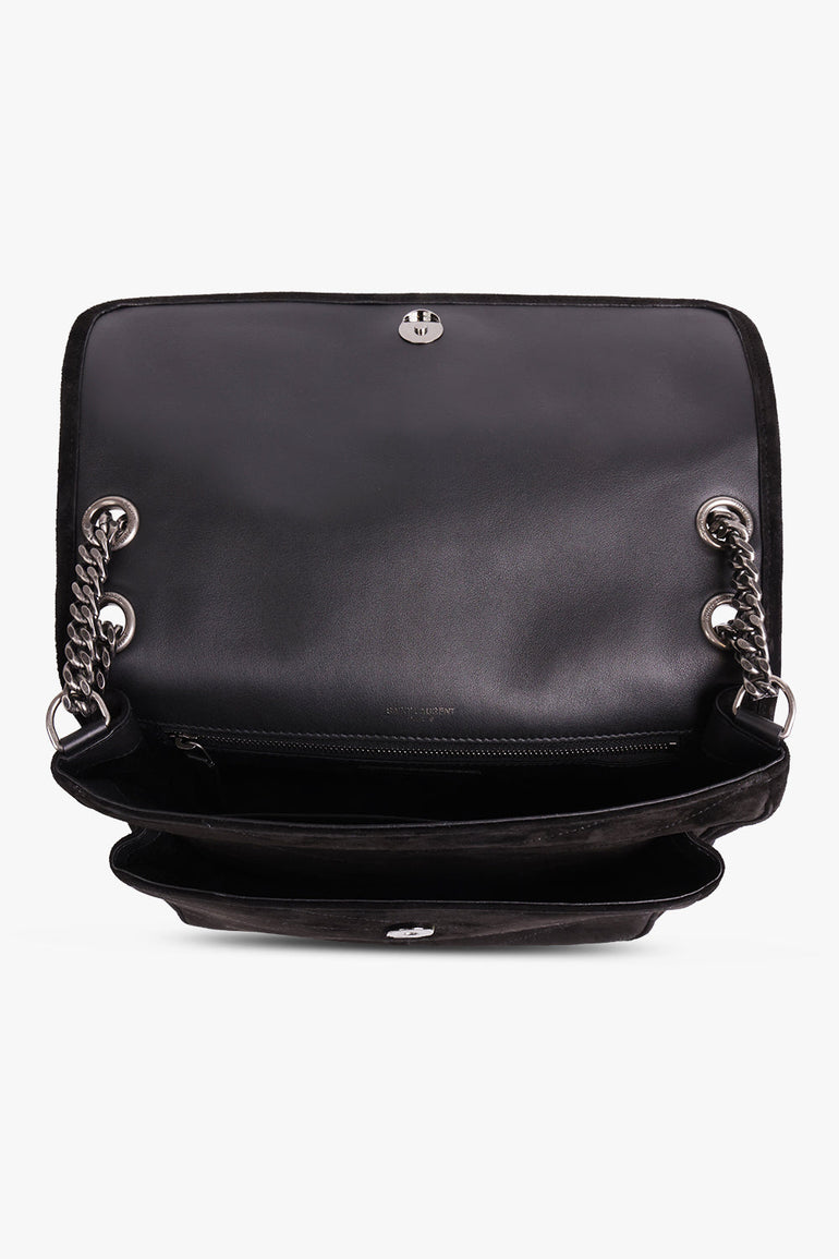 SAINT LAURENT BAGS BLACK NIKI MEDIUM SUEDE BAG | BLACK