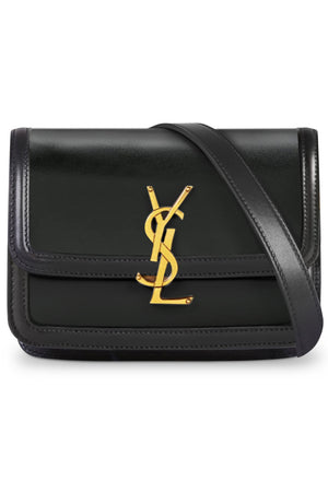 SAINT LAURENT BAGS BLACK SOLFERINO SATCHEL IN BOX | BLACK/GOLD