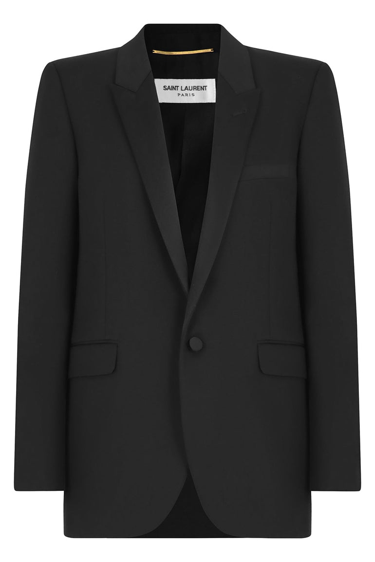 SAINT LAURENT JACKETS TUBE TUXEDO JACKET BLACK