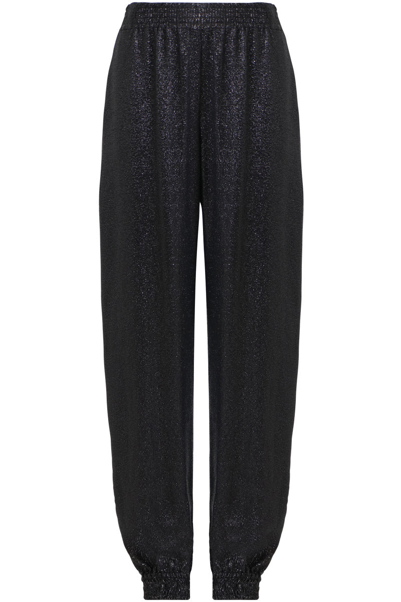 SAINT LAURENT RTW LUREX JOGGER PANTS BLACK